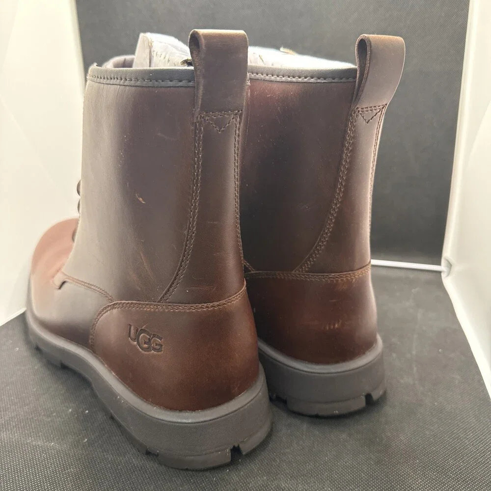 Ugg Kirkson 1120992-CLTHR Boots Men's 12 Chestnut Leather Waterproof Ankle UZI47